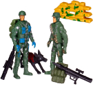 Игровой набор Abtoys Боевая сила Два солдата со служебной собакой, экипировкой и оружием
