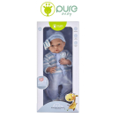 Пупс JUNFA Pure Baby 35см в голубом комбинезоне, шапочке с шарфом, в коробке