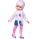 Кукла ABtoys Времена года 32 см в джинсовой юбке, розовой толстовке, шапке и шарфике