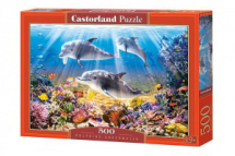 Пазл Castorland 500 деталей Дельфины, средний размер элементов 1,9×1,7 см