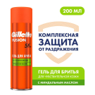 Gillette FUSION Гель для бритья для чувствительной кожи с миндальным маслом 200мл