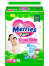 Трусики-подгузники Merries Good Skin для детей размер M 7-12 кг, 50 шт