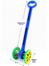 Каталка НОРДПЛАСТ Весёлые колёсики с шариками, сине-зеленая