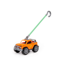 Игрушка-каталка ПОЛЕСЬЕ автомобиль Легионер с ручкой (оранжевый)