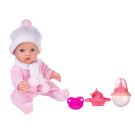 Пупс ABtoys Baby Ardana 30см, в розовом комбинезончике, шапочке и шарфике, с аксессуарами, в коробке
