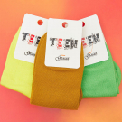 Набор детских носков 3 пары размер 20-22 горчичный/желтый/салатовый