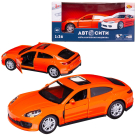 Машинка металлическая Abtoys АвтоСити 1:36 Седан купе инерционный с открывающими передними дверцами оранжевый свет звук