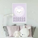 Интерьерный дизайнерский постер "Календарь с Мышонком" (размер А3)