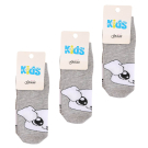 Набор детских носков 3 пары с компьютерным рисунком размер 18-20 светло серый меланж