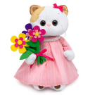 Мягкая игрушка BUDI BASA Кошка Ли-Ли в платье и с букетом 27 см