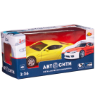 Машинка металлическая Abtoys АвтоСити 1:36 "Спортивная-2", инерционная с открывающими передними дверцами , желтая, свет, звук