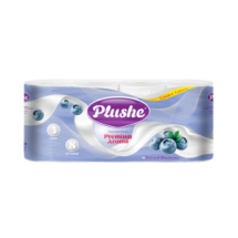 Plushe Туалетная бумага Aroma Frosted Blueberry 3 слоя 8 рулонов