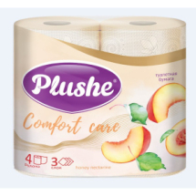 Plushe Туалетная бумага Comfort care Honey Nectarine 3 слоя 4 рул.