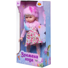 Кукла ABtoys Времена года 32 см в розовой кофте, сарафане с цветочным рисунком, шапке