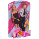 Игровой набор Куклы Defa Lucy&Kevin Танцевальная пара: девушка в черном платье и юноша в белой в полоску рубашке и черных брюках, 29 и 30 см