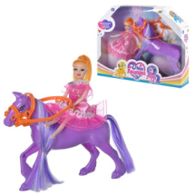 Игровой набор ABtoys Моя лошадка Куколка и фиолетовая лошадка