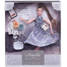 Кукла ABtoys "Роскошь серебра" с котенком в платье с пайетками с двухслойной юбкой, русые волосы 30см