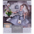 Кукла ABtoys "Роскошь серебра" с котенком, платье с пайетками с прозрачными рукавами фонариками, русые волосы 30см