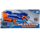 Бластер "Blaze Storm" синий с 20 мягкими пулями, механический, в открытой коробке