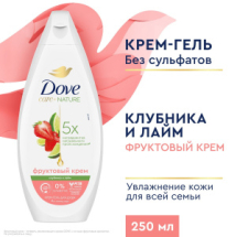 DOVE Гель для душа Клубника-лайм 250мл