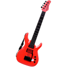 Детская электрическая гитара ABtoys, красная, со звуковыми и световыми эффектами