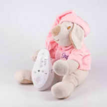 Мягкая игрушка Drema BabyDou Собачка розовая с белым и розовым шумом