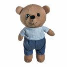 Мягкая игрушка Abtoys Knitted. Мишка мальчик вязаный, 25см в джинсах и свитере