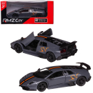 Машина металлическая RMZ City серия 1:32 Lamborghini LP670-4 Murcielago, инерционный, серый цвет, полоса (Special Edition), двери открываются