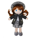 Кукла ABtoys Мягкое сердце, мягконабивная, в серой шляпке и фетровом костюме, 36 см, в открытой коробке