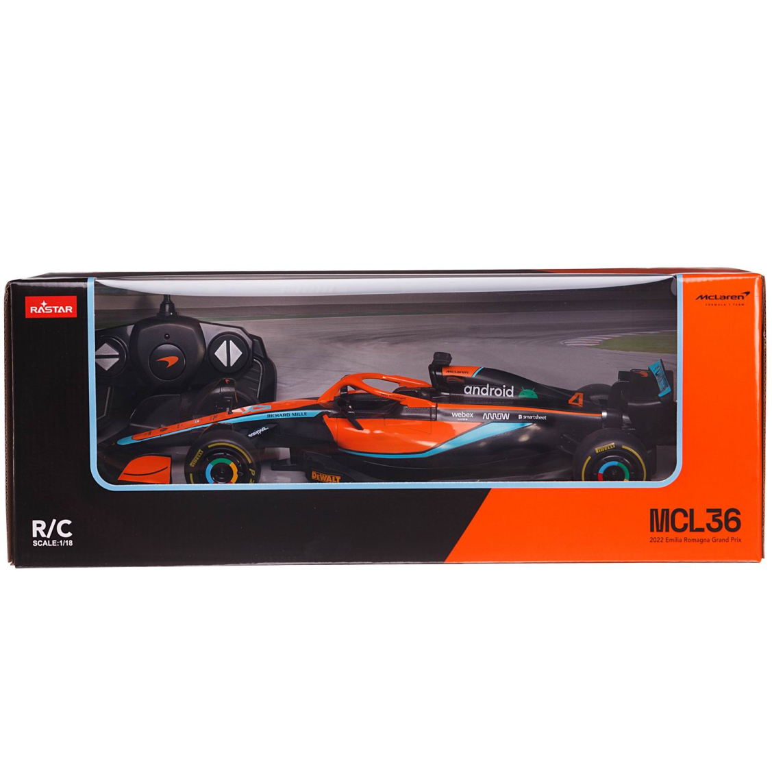 Машина р/у 1:18 Формула 1 McLaren F1 MCL36, 2,4G, цвет оранжевый, комплект  стикеров., 31.3*11.3*6.9