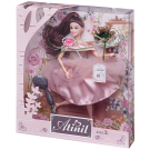 Кукла Junfa Atinil (Атинил) Цветочная гармония (в бледно-розовом платье) в наборе с букетом, 28см, шатенка