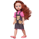 Кукла Junfa Ardana Baby шатенка с розовой кошкой 37,5 см