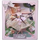 Кукла Junfa Atinil (Атинил) Весенняя свежесть в платье (розовый с цветами верх и воздушная юбка) с сумочкой и расческой, 28см