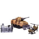 Игровой набор Abtoys Боевая сила Военная техника: танк, вертолет, баррикада, 2 фигурки солдат