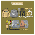 Трек в рюкзаке ABtoys Автосити Военная база в наборе с 2 машинками и игровыми предметами