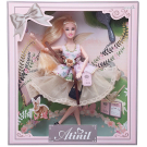 Кукла Junfa Atinil (Атинил) Весенняя свежесть в платье (розовый с цветами верх и воздушная юбка) с сумочкой и расческой, 28см