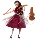 Кукла Junfa Atinil (Атинил) Яркое настроение (в платье с бордовой юбкой) в наборе со скрипкой и аксессуарами, 28см