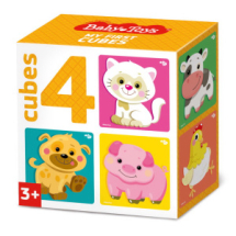Кубики Baby Toys Домашние животные 4 шт