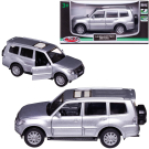 Машинка металлическая MSZ серия 1:43 Mitsubishi Pajero 4WD Turbo, цвет серебряный, инерционный механизм, двери открываются