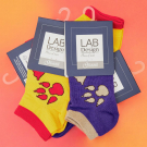 Набор детских носков для 4 пары укороченные размер 16-18 желтые/фиолетовые
