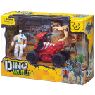 Игровой набор Junfa "Мир динозавров" (динозавр, квадроцикл, фигурка человека, аксессуары)