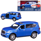 Машинка металлическая Abtoys АвтоСити 1:36 Кроссовер семейный инерционный с открывающими передними дверцами синий свет звук