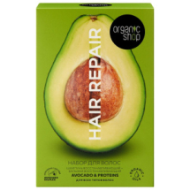 Подарочный набор ORGANIC SHOP для волос "HAIR REPAIR" Шампунь для волос "Восстанавливающий. Avocado & Proteins", Бальзам для волос "Восстанавливающий. Avocado & Proteins", 200 мл + 200 мл Подарочный набор ORGANIC SHOP для волос "HAIR REPAIR" Шампунь для волос "Восстанавливающий. Avocado & Proteins", Бальзам для волос "Восстанавливающий. Avocado & Proteins", 200 мл + 200 мл