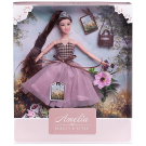 Кукла ABtoys "Летний вечер" с диадемой в платье с двухслойной розовой юбкой, темные волосы 30см