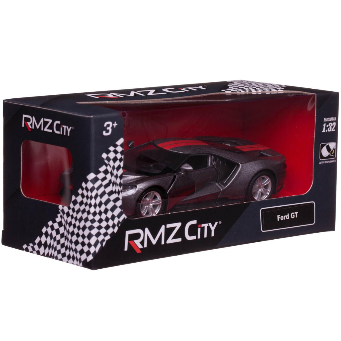 Машина металлическая RMZ City серия 1:32 Ford GT 2019, серый цвет, полоса,  двери открываются | купить, цена, отзывы