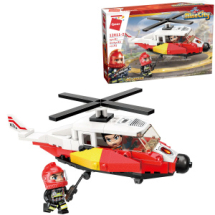 Конструктор Qman серия MineCity Пожарный вертолет 91 деталь Конструктор Qman серия MineCity Пожарный вертолет 91 деталь