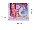 Игровой набор Junfa Пупс 28 см в банном халатике "Единорог" с игрушками и предметами для ванны