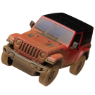 Машина р/у 1:24 JEEP Wrangler Rubicon-Muddu version, красный. Модель с эффектом загрязнения.