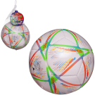 Футбольный мяч Junfa с оранжево-зелеными полосками 22-23 см