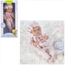 Пупс JUNFA Pure Baby 35см в розовом комбинезоне, шапочке с шарфом, в коробке